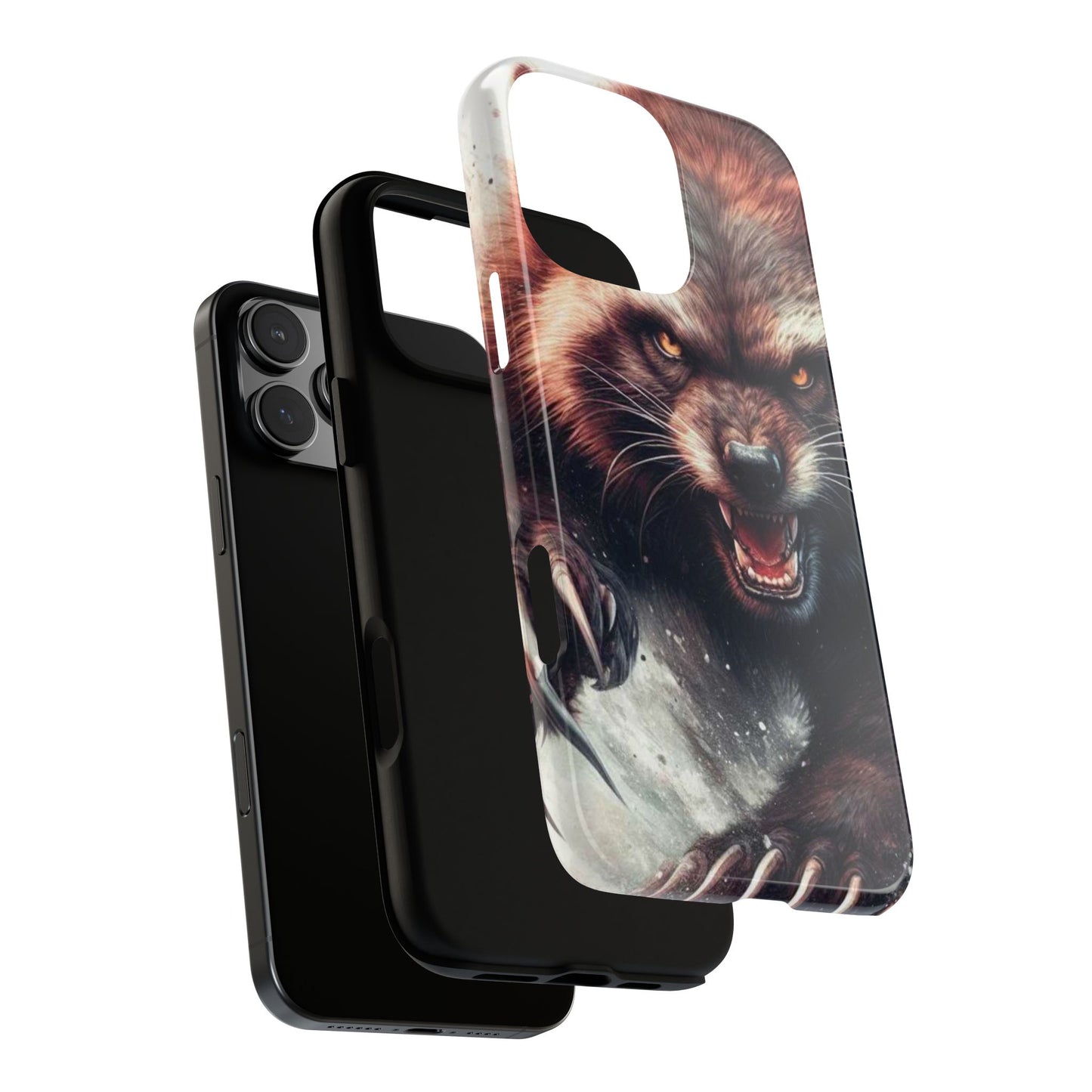 Wolverine snarling with claws out on a phone case.