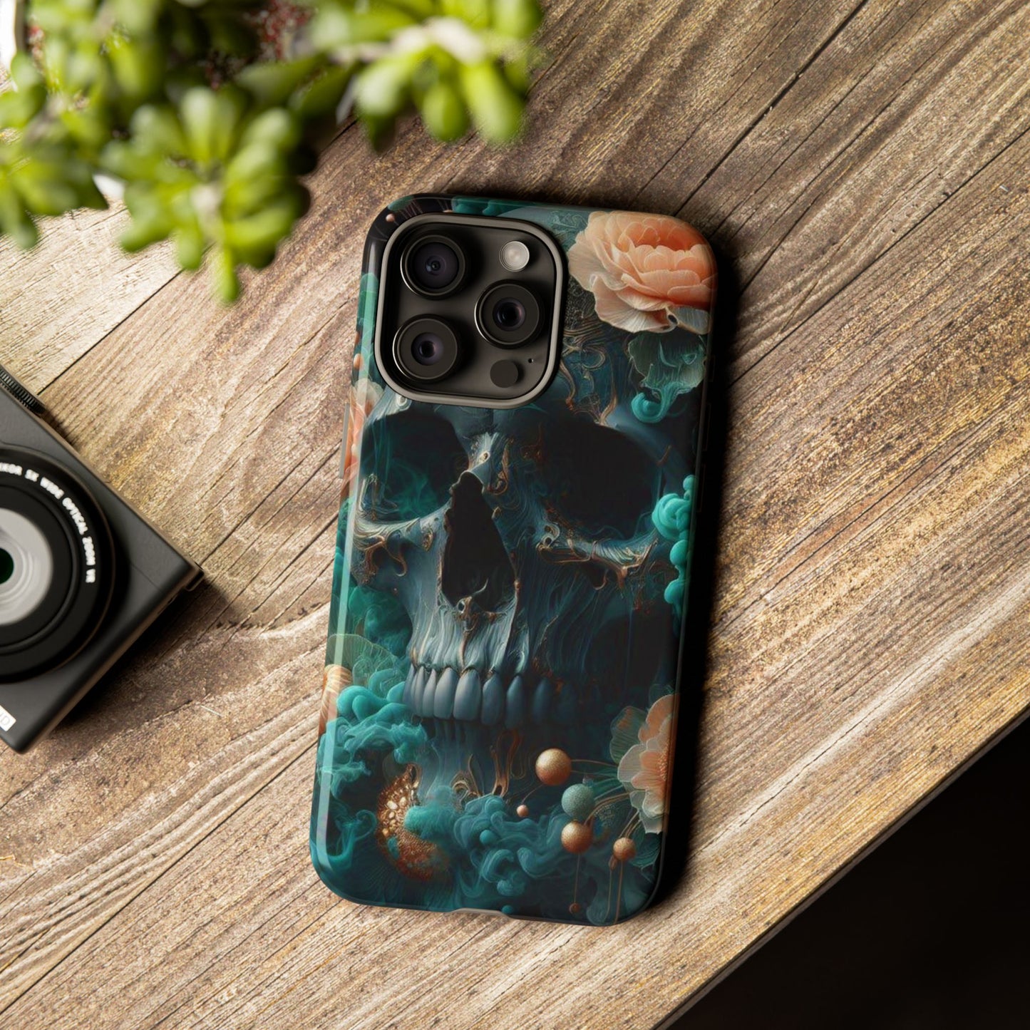 Tough Cases - teal skull
