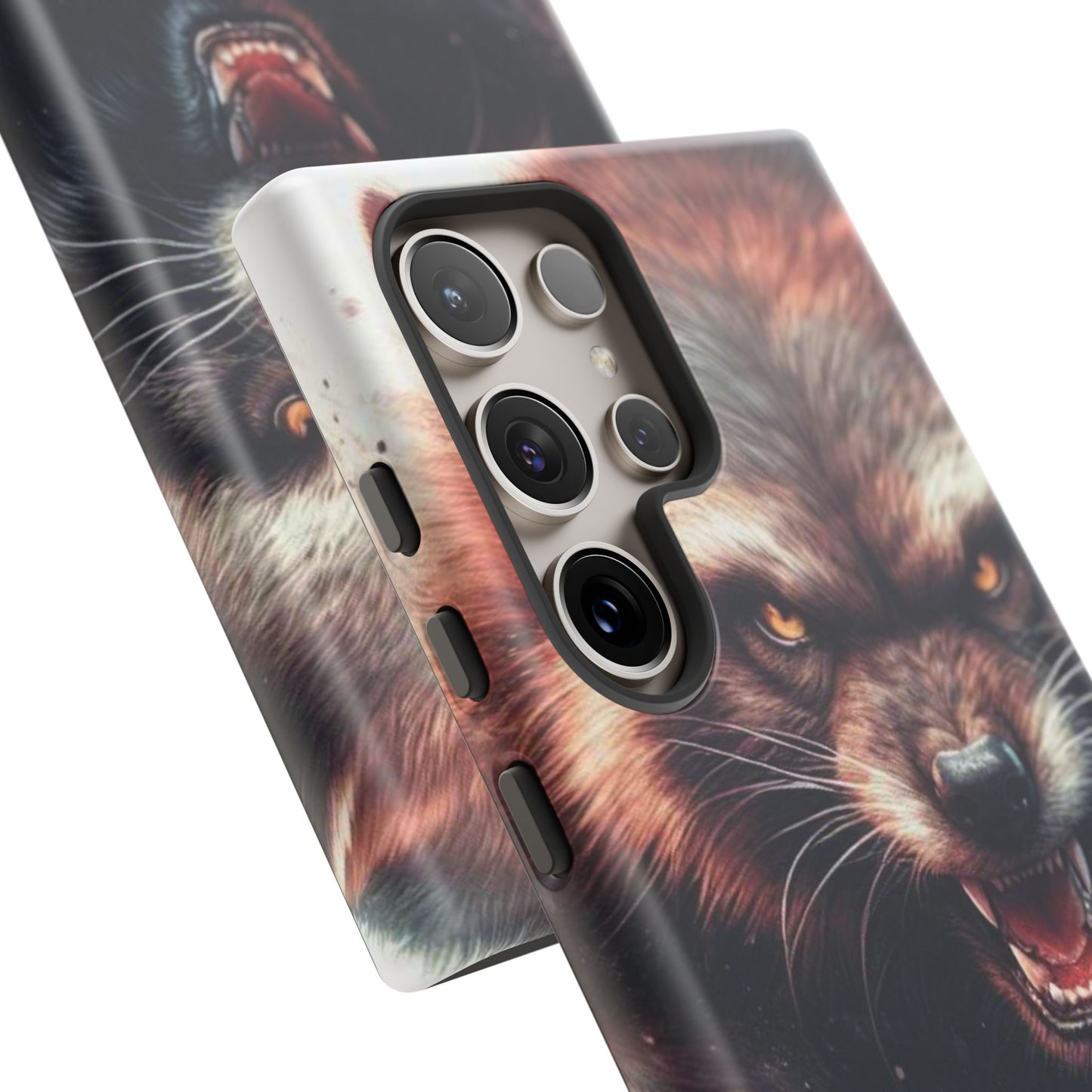 Wolverine snarling with claws out on a phone case.