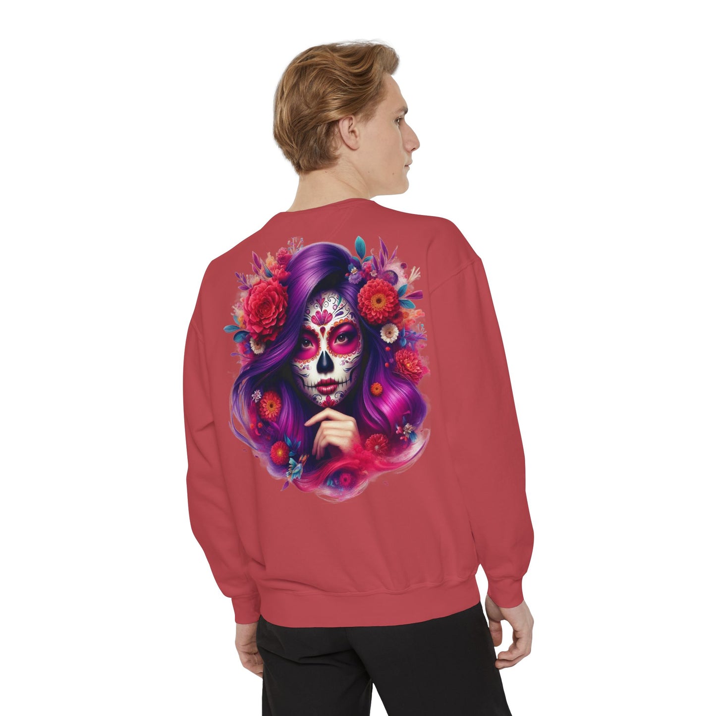 Sugar Skull Lady Thinking Sweatshirt