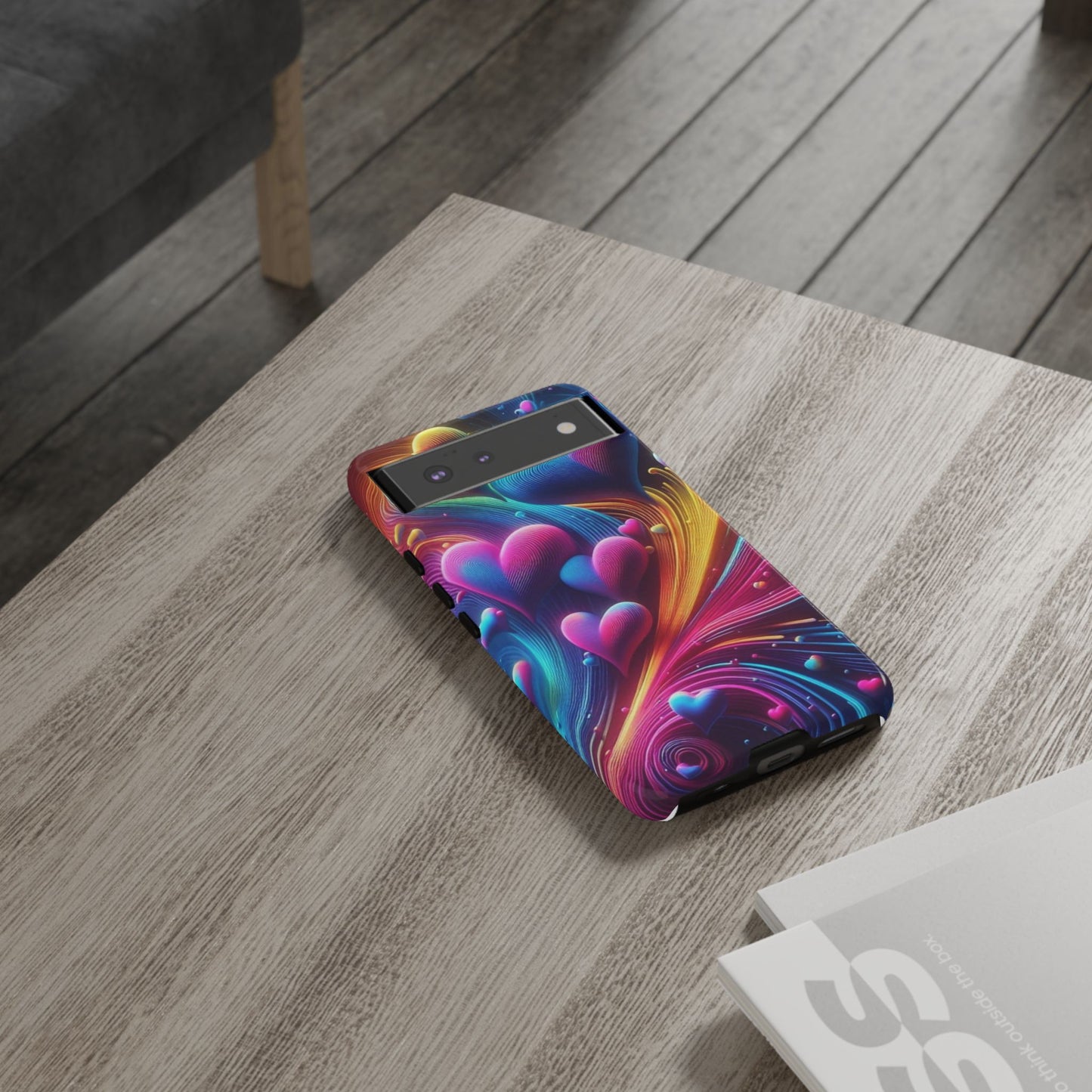 Phone Case - Floating Neon Hearts