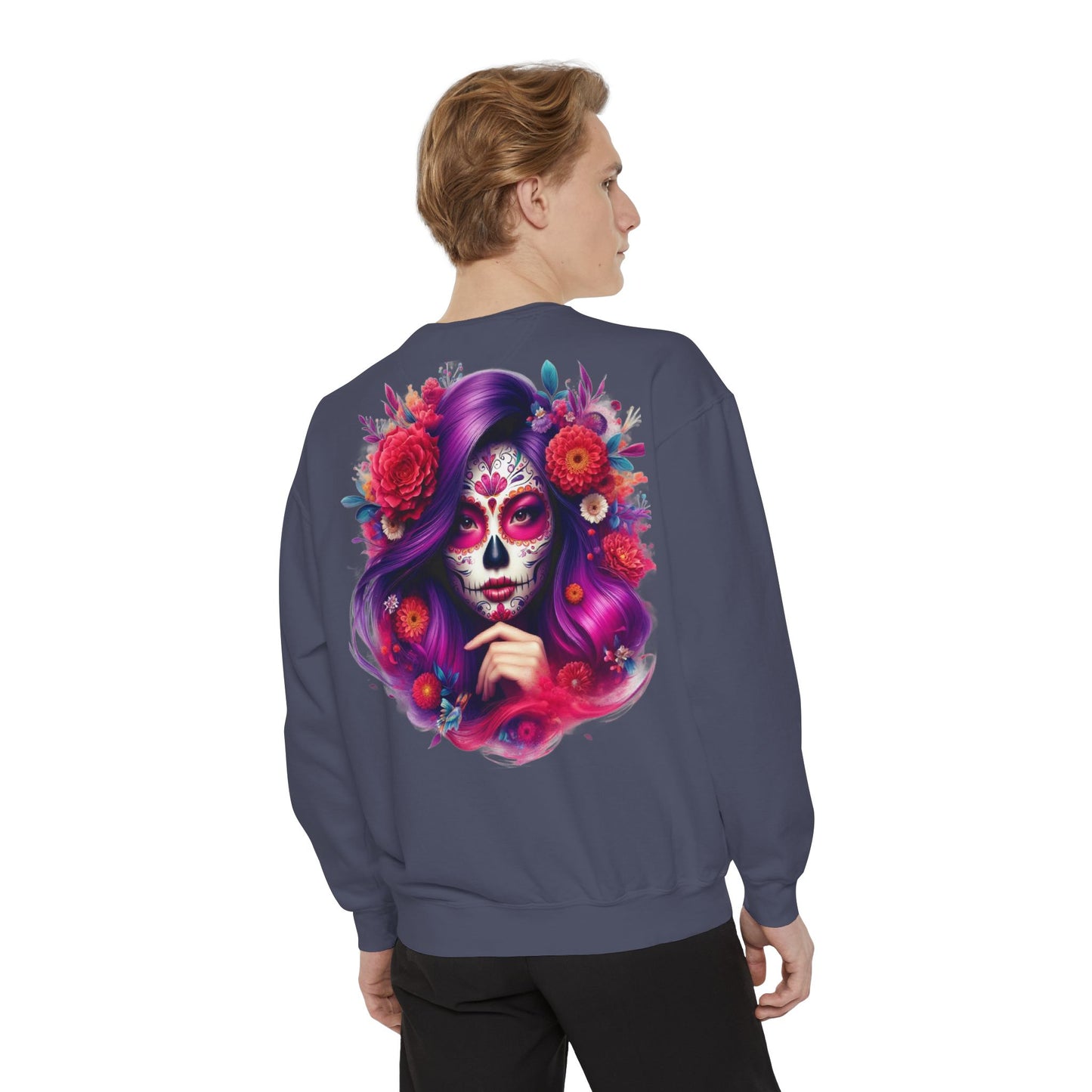 Sugar Skull Lady Thinking Sweatshirt