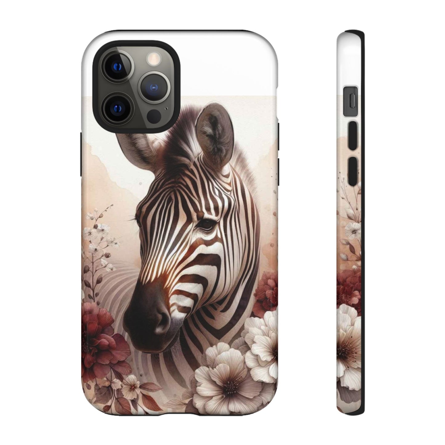 Phone Case Flower Frolicking Zebra Tough Case