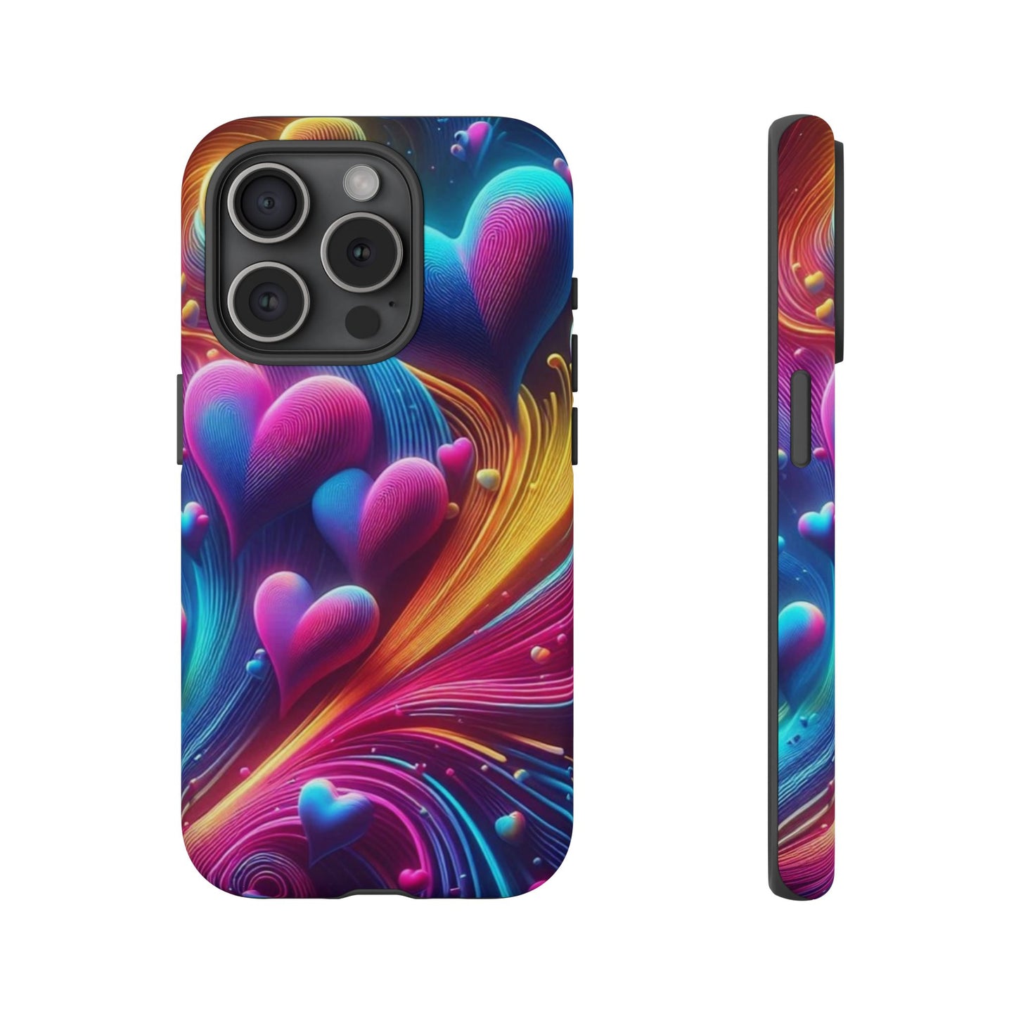 Phone Case - Floating Neon Hearts