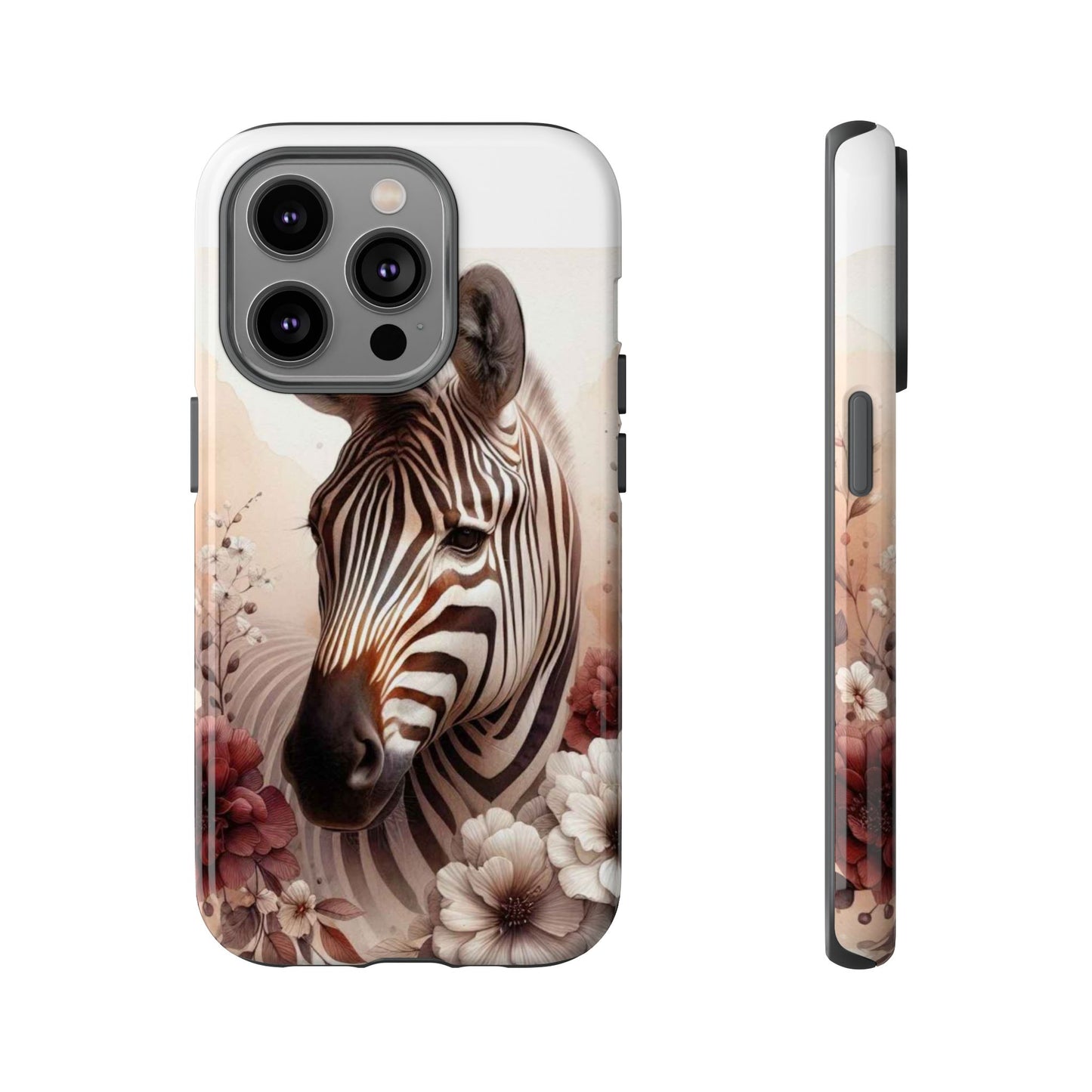 Phone Case Flower Frolicking Zebra Tough Case