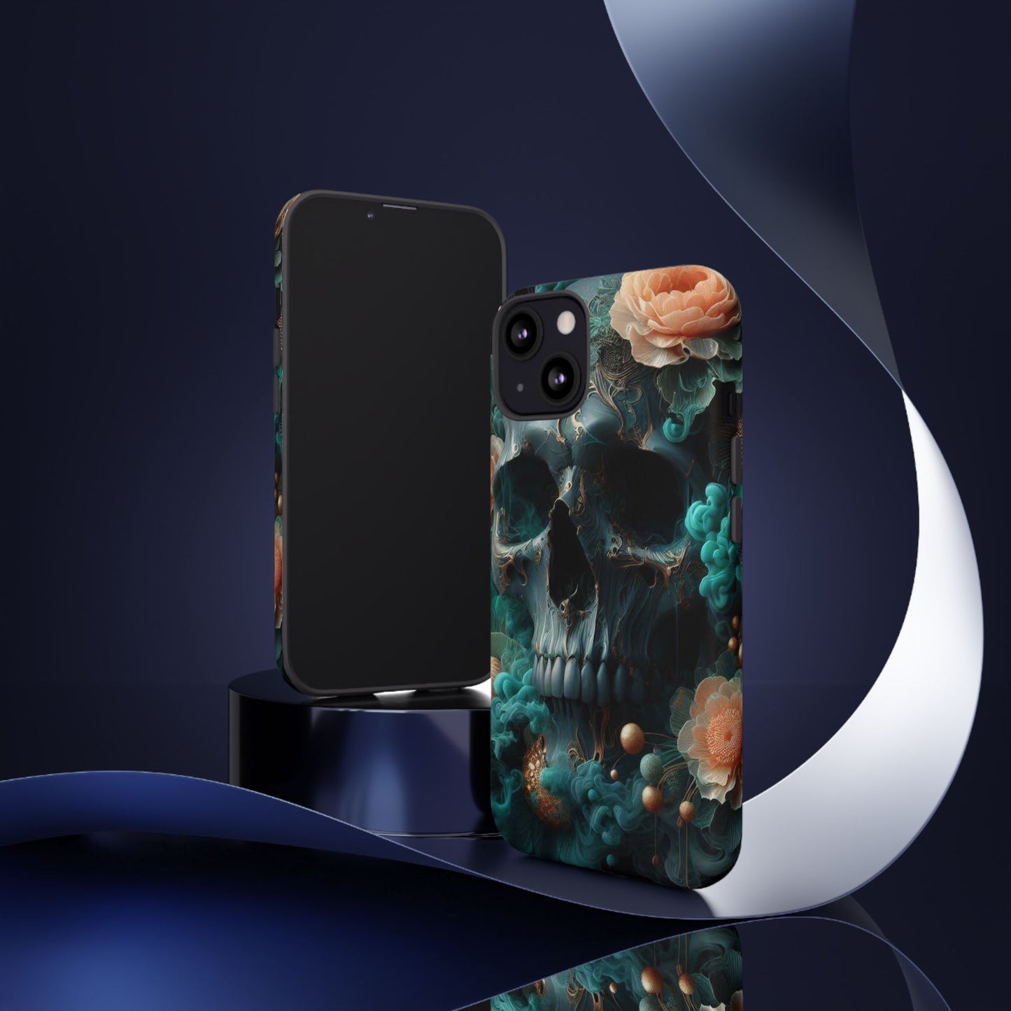Tough Cases - teal skull