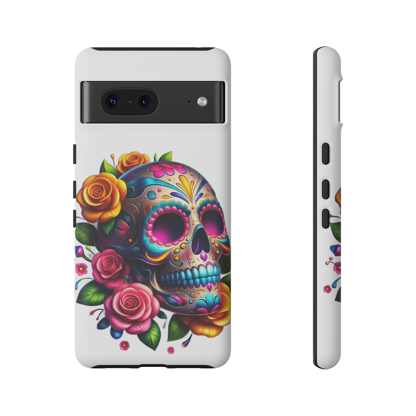 Phone Cases - Sugar Skull with Flowers Design
