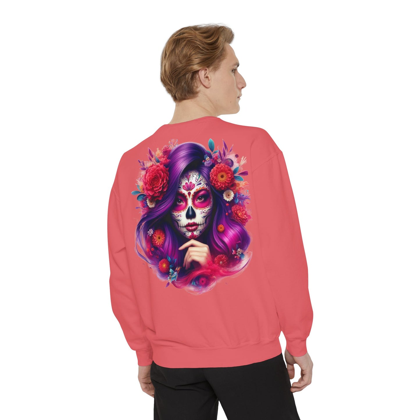Sugar Skull Lady Thinking Sweatshirt