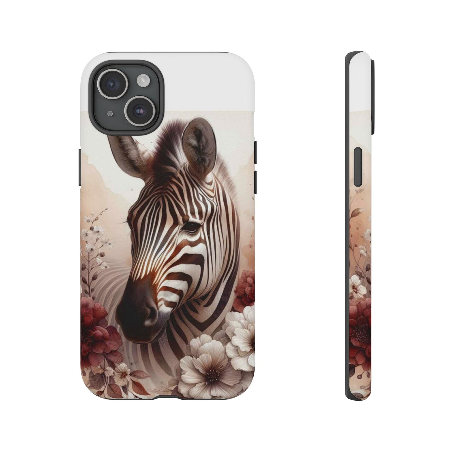 Phone Case Flower Frolicking Zebra Tough Case