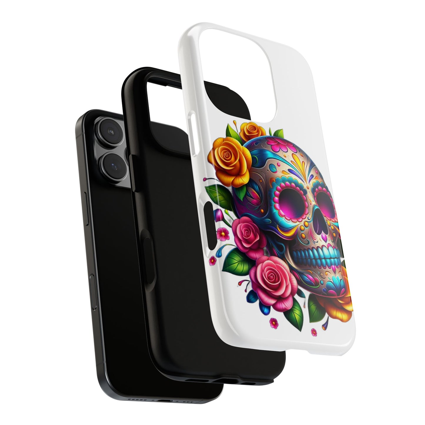Phone Cases - Sugar Skull with Flowers Design