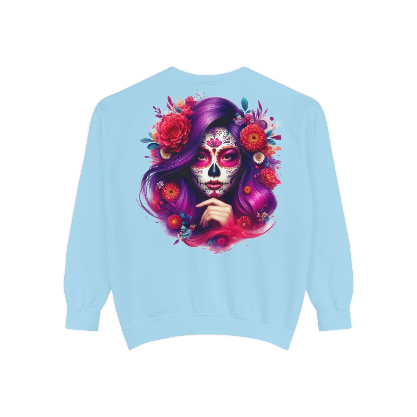 Sugar Skull Lady Thinking Sweatshirt