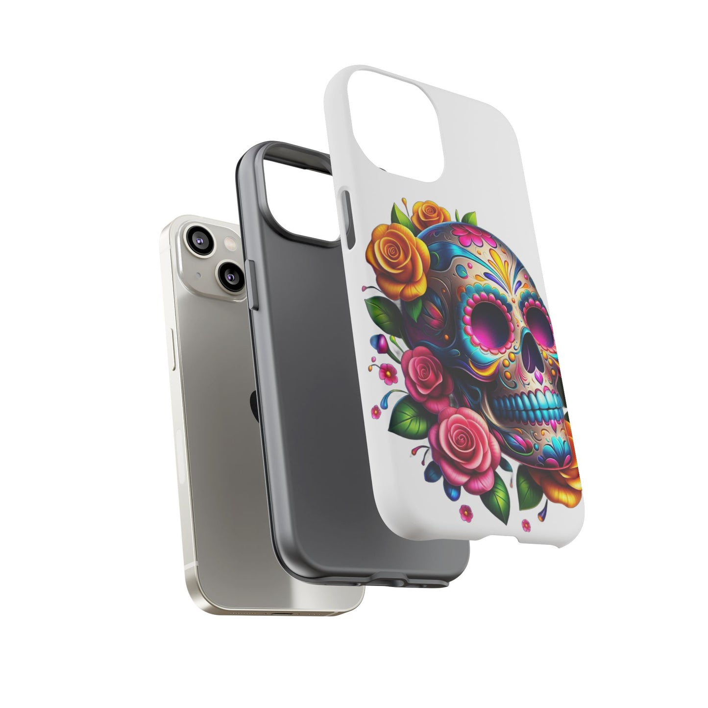 Phone Cases - Sugar Skull with Flowers Design