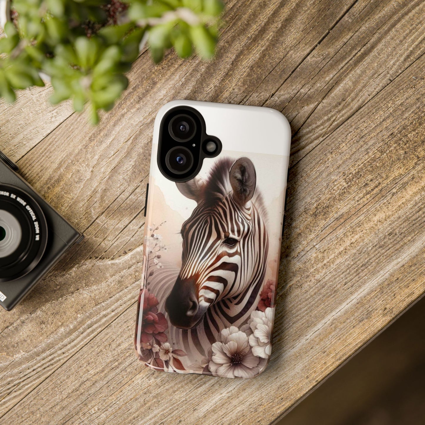 Phone Case Flower Frolicking Zebra Tough Case