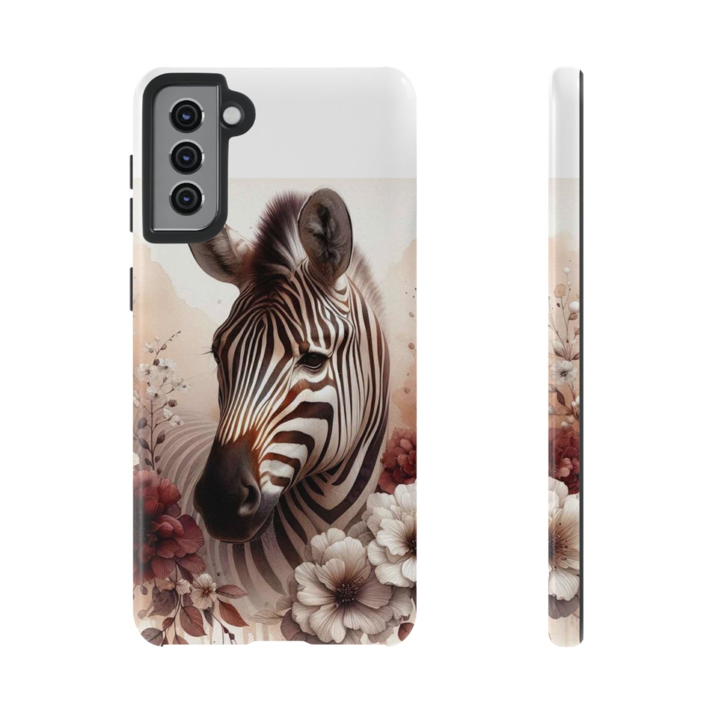 Phone Case Flower Frolicking Zebra Tough Case