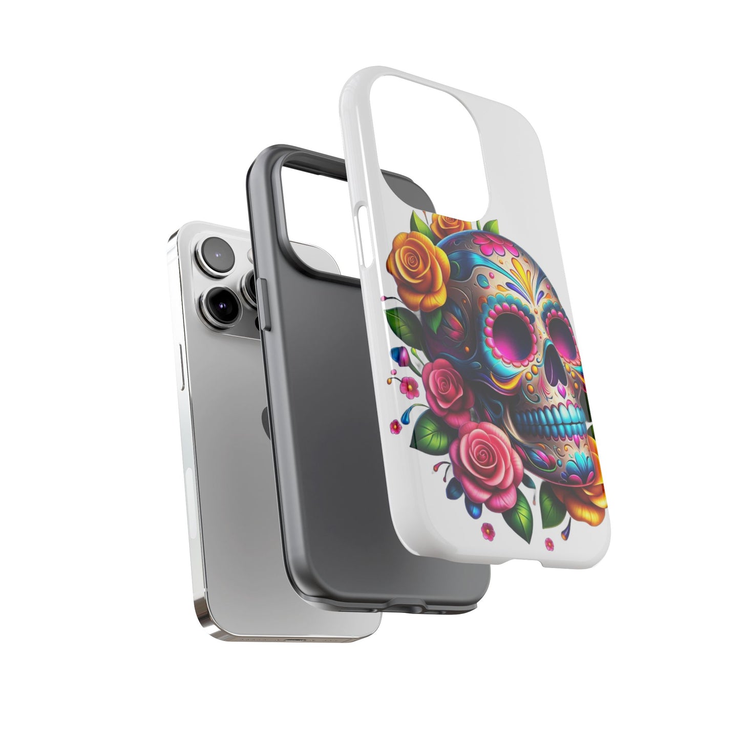Phone Cases - Sugar Skull with Flowers Design