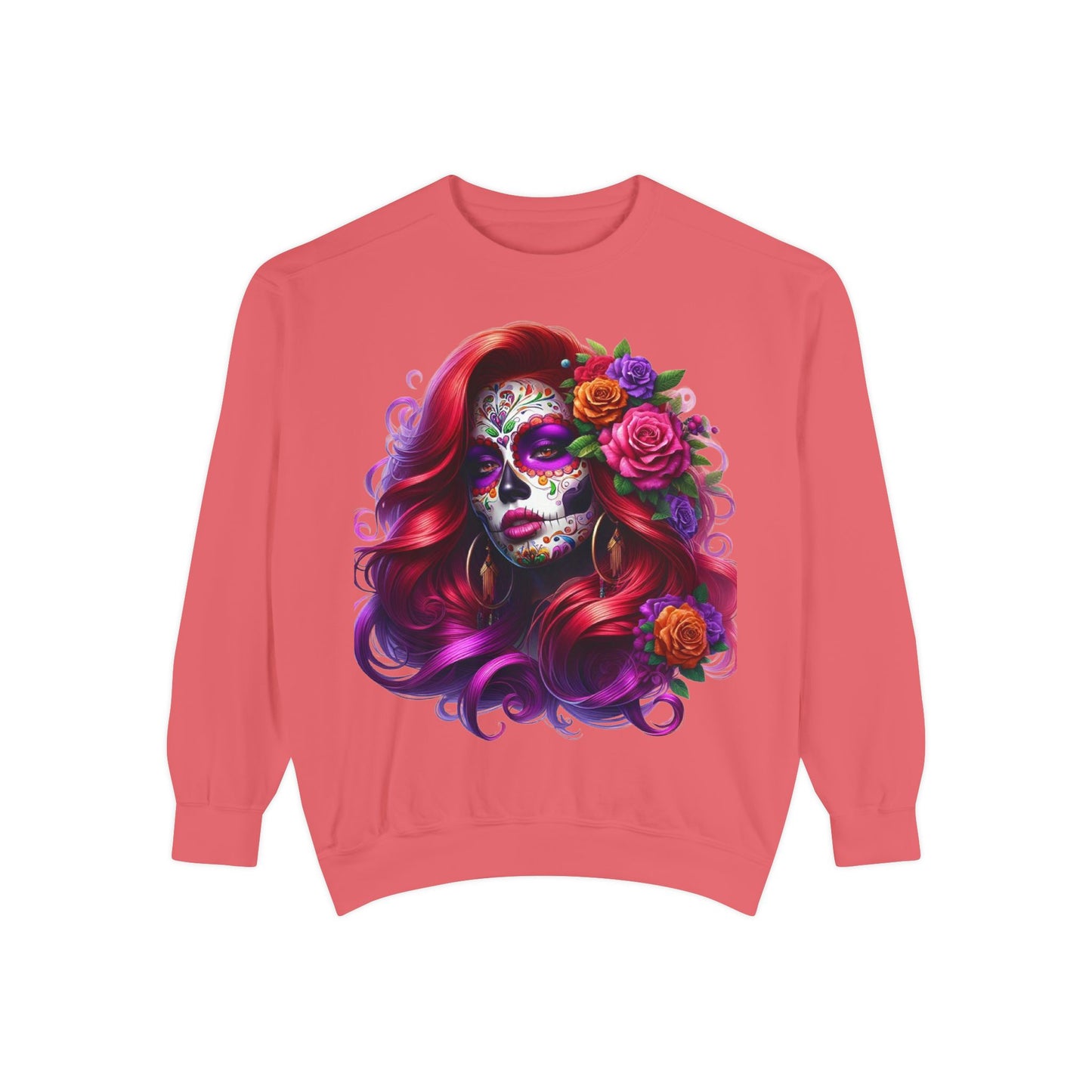Sugar Skull Lady Thinking Sweatshirt