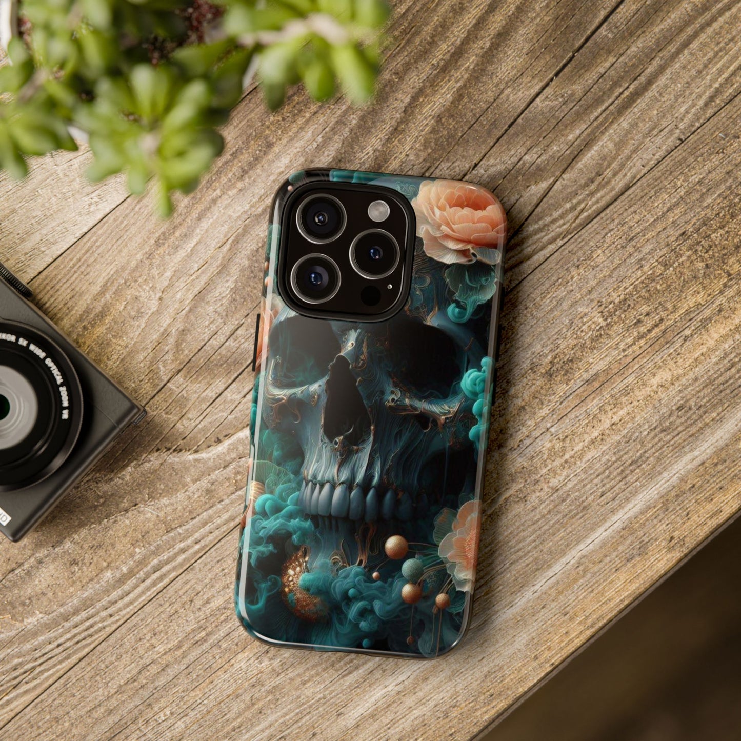 Tough Cases - teal skull