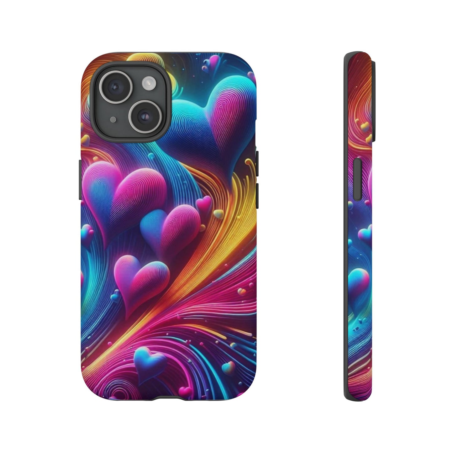 Phone Case - Floating Neon Hearts