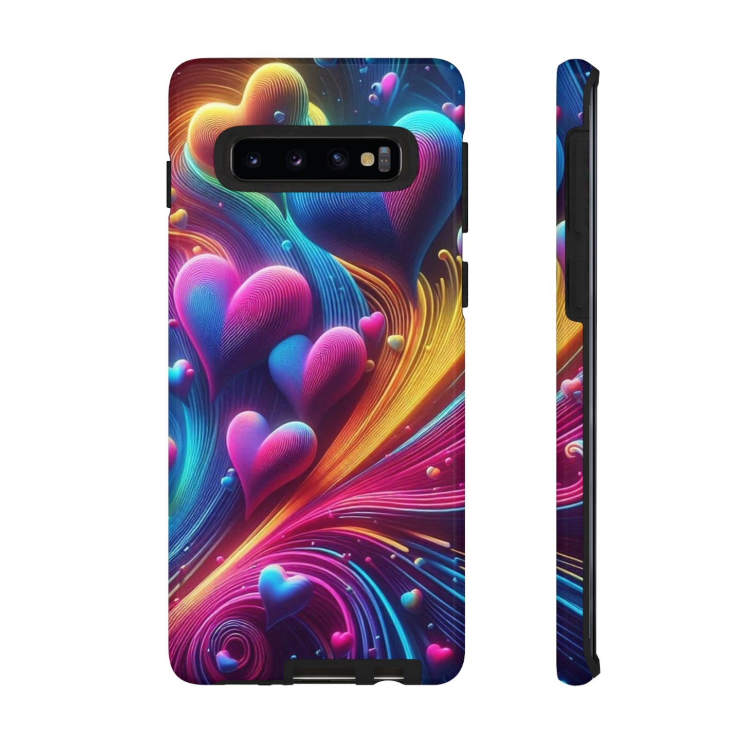 Phone Case - Floating Neon Hearts