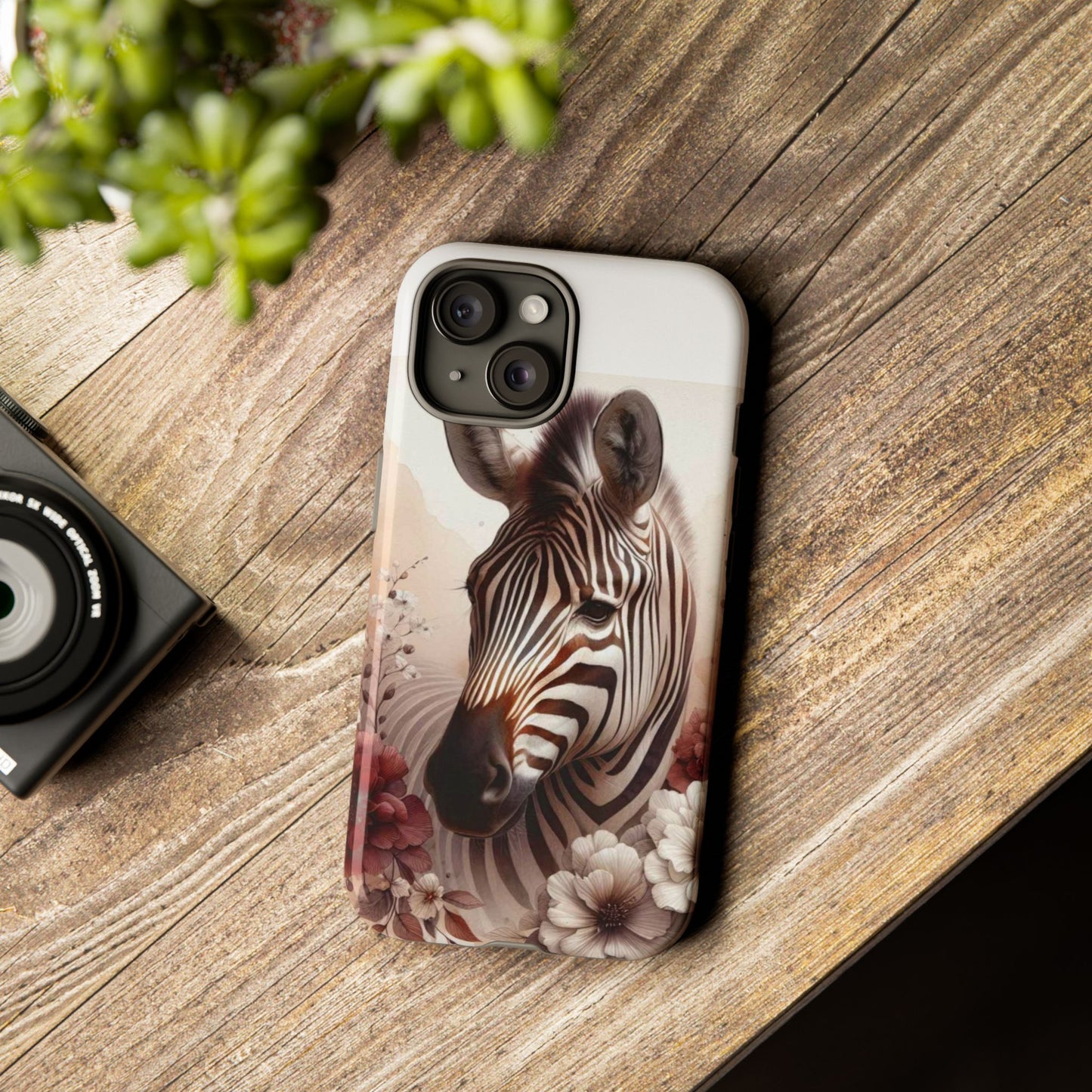 Phone Case Flower Frolicking Zebra Tough Case