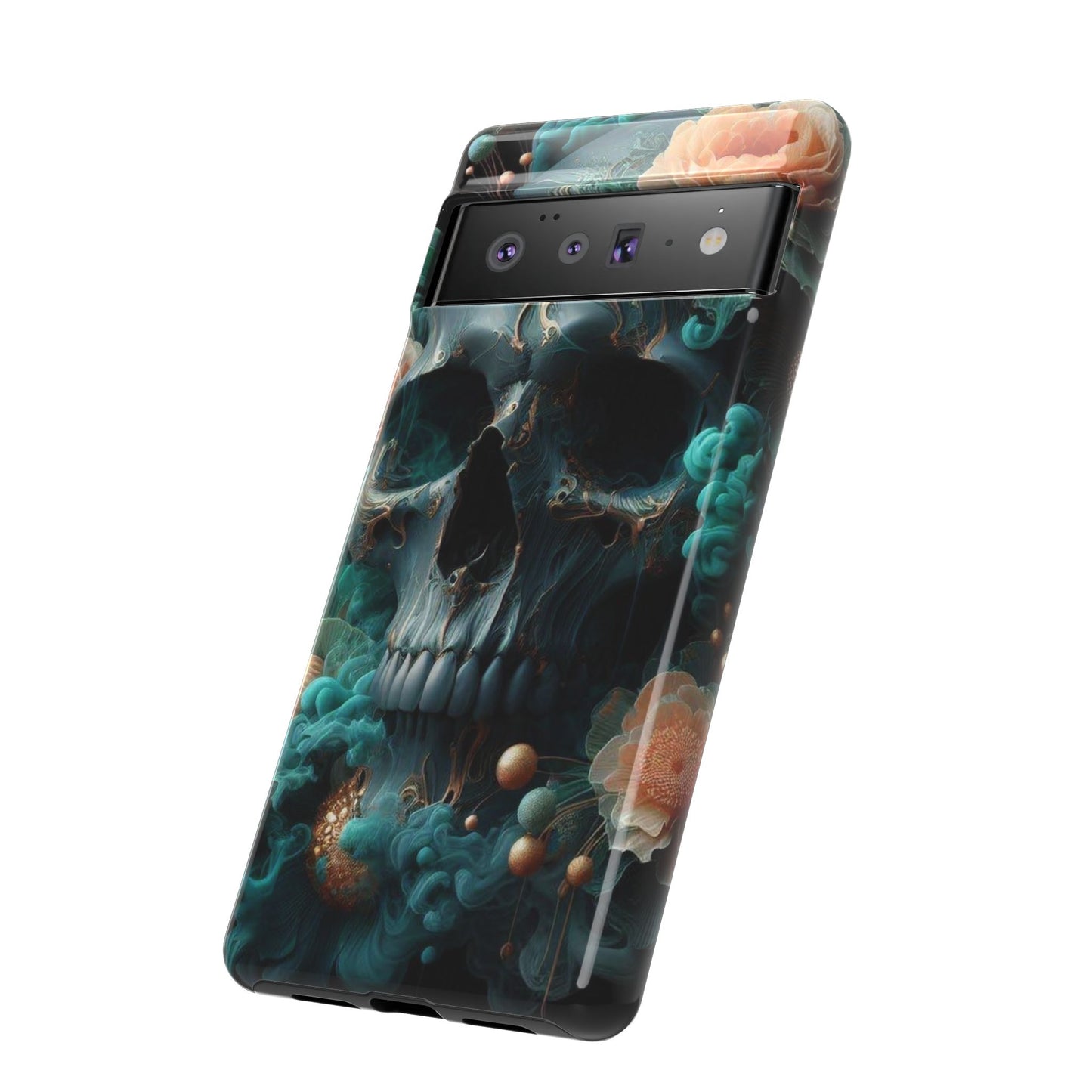 Tough Cases - teal skull