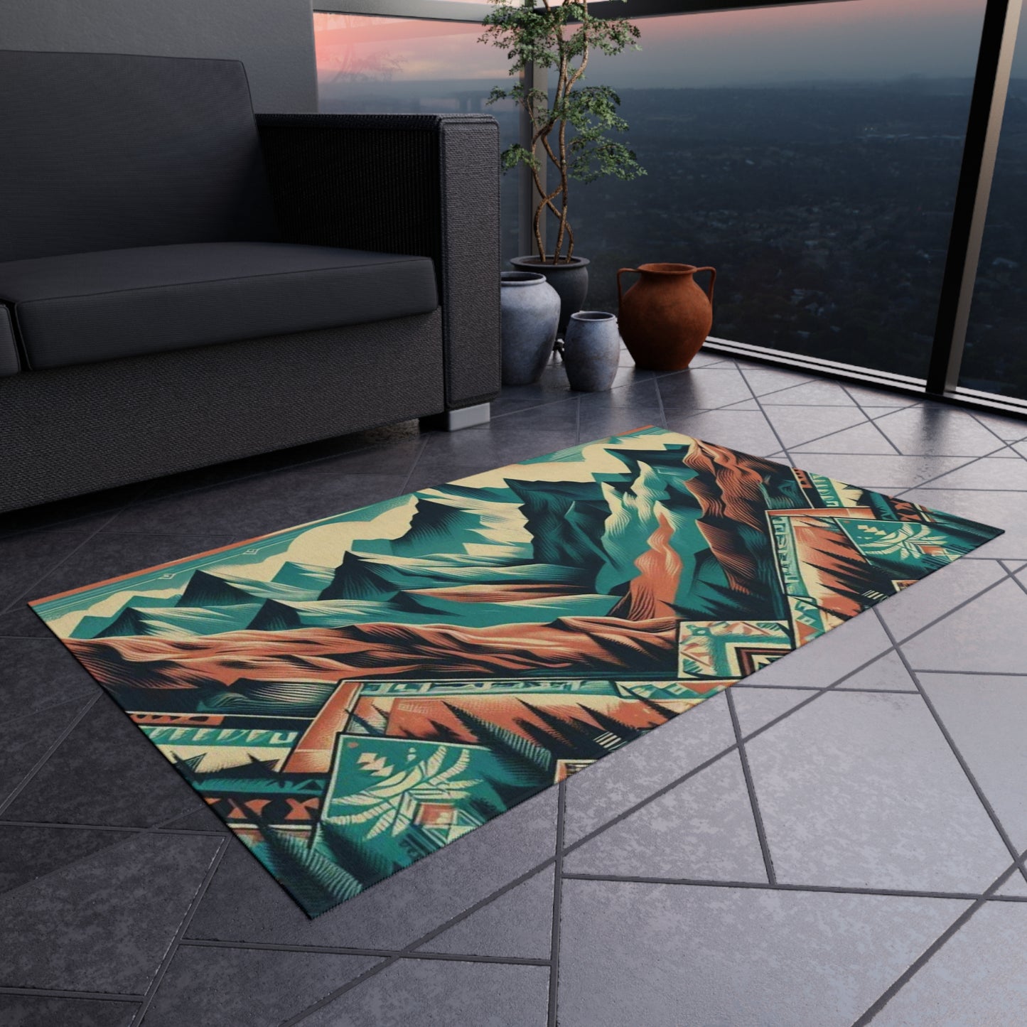 Outdoor Rug - native print