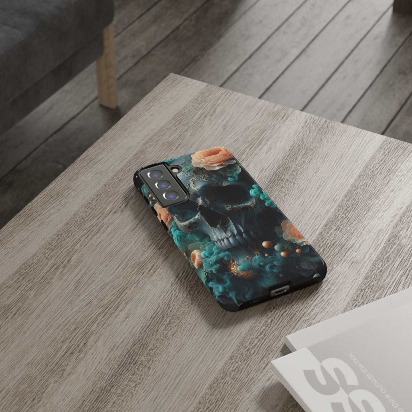 Tough Cases - teal skull