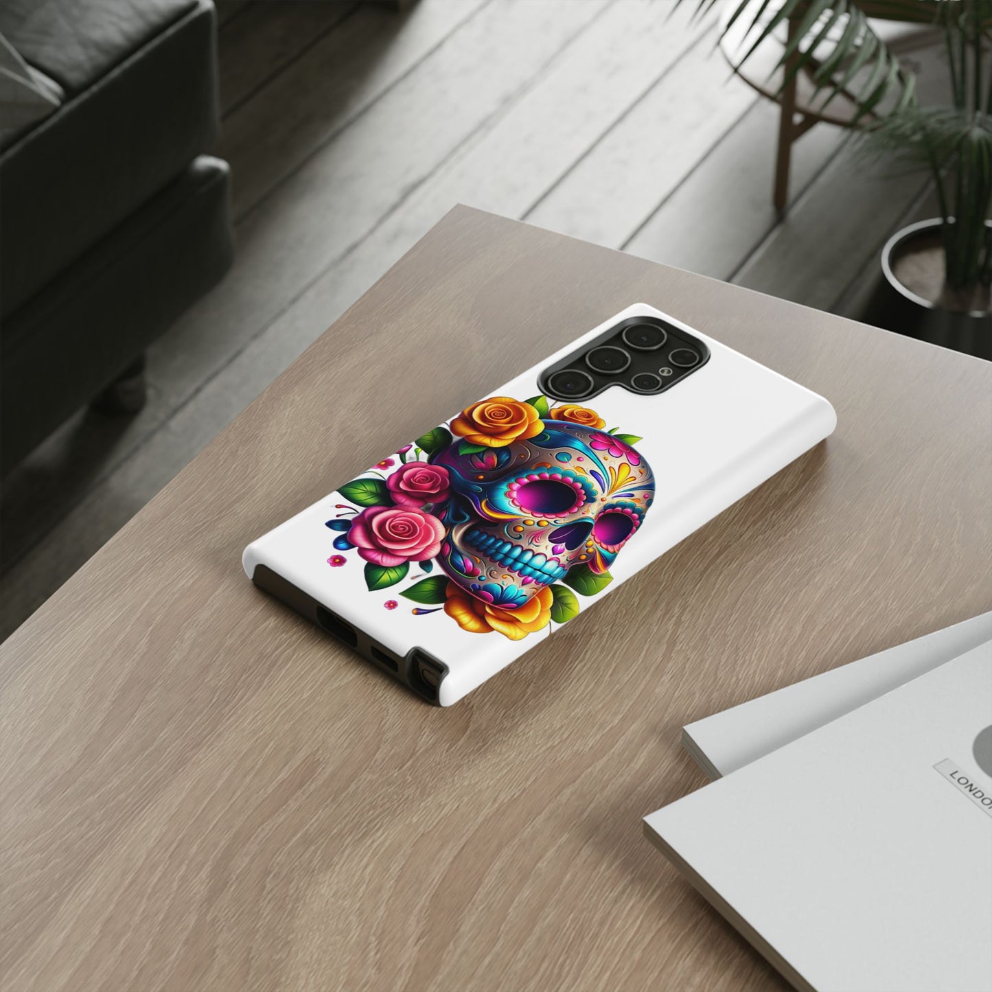 Phone Cases - Sugar Skull with Flowers Design