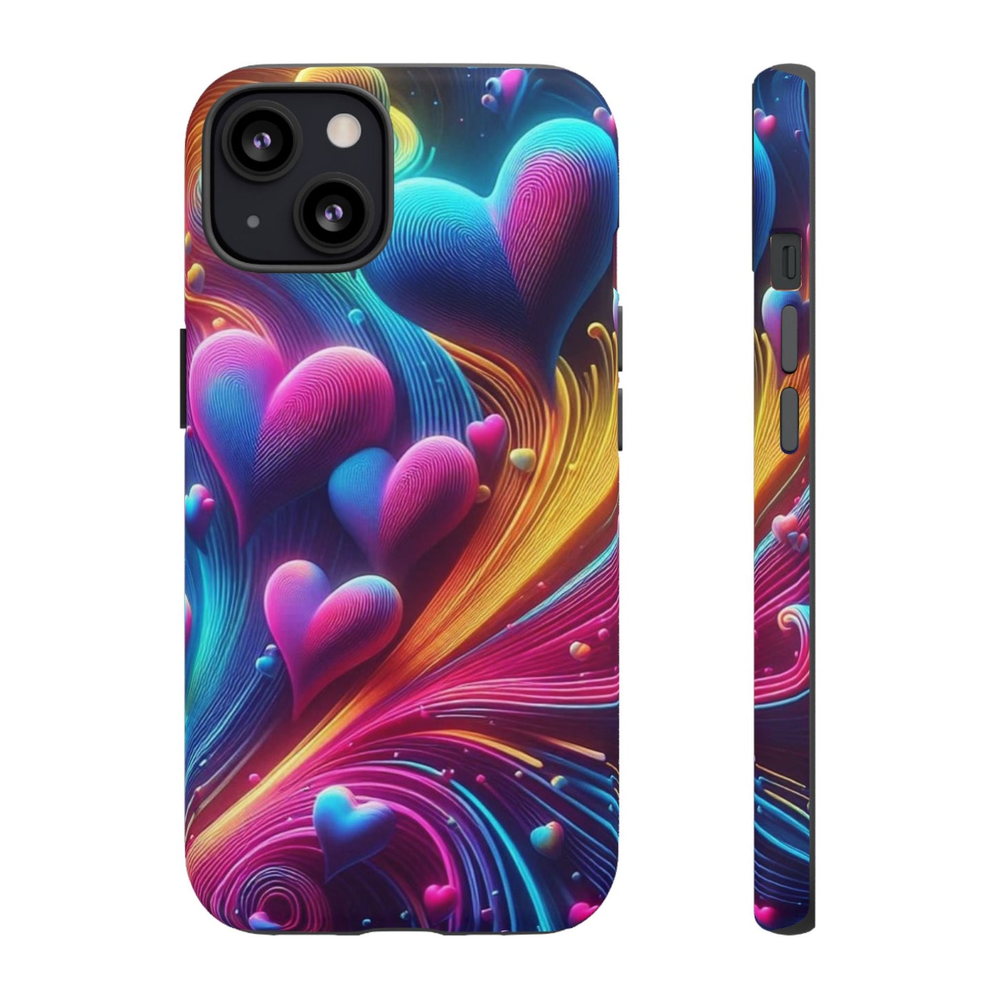 Phone Case - Floating Neon Hearts