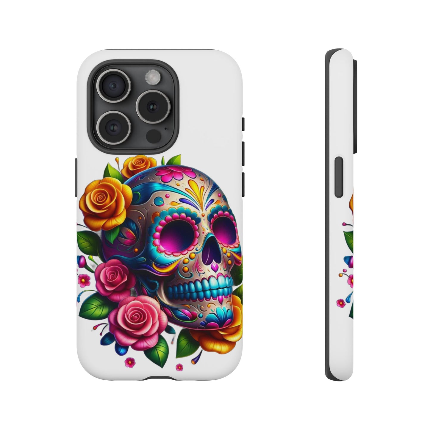 Phone Cases - Sugar Skull with Flowers Design