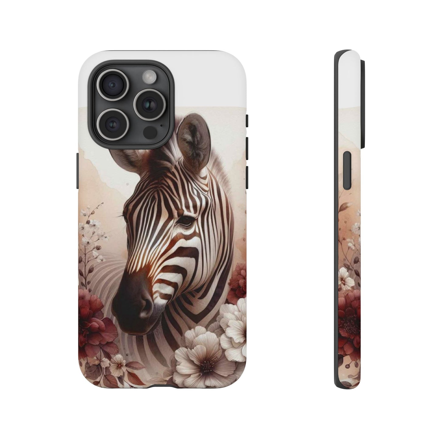 Phone Case Flower Frolicking Zebra Tough Case