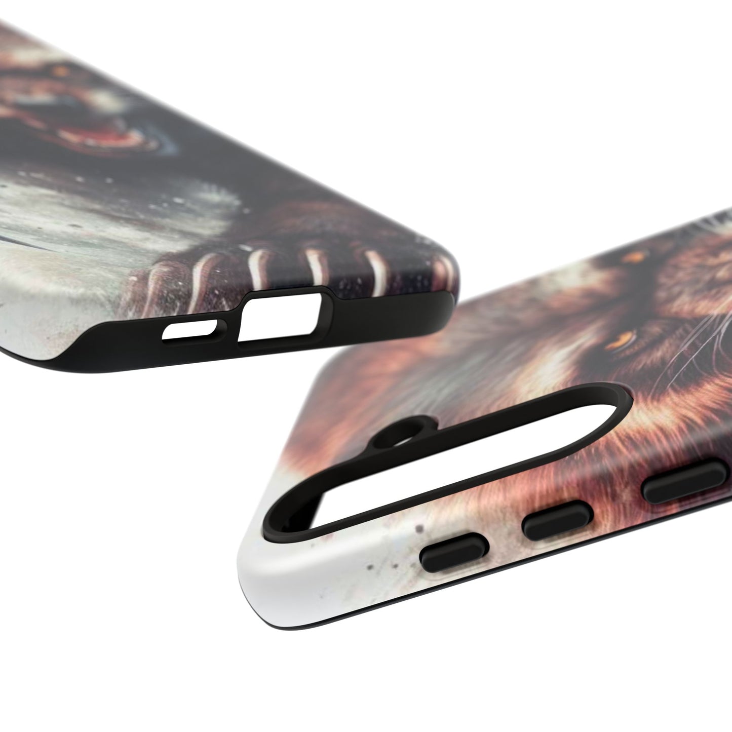 Wolverine snarling with claws out on a phone case.