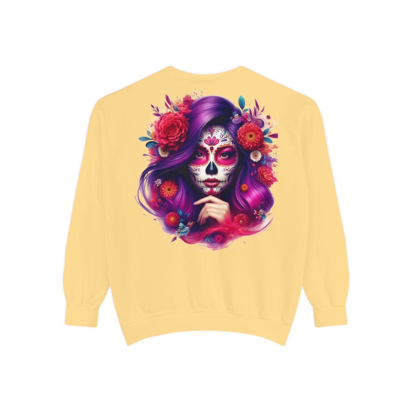 Sugar Skull Lady Thinking Sweatshirt