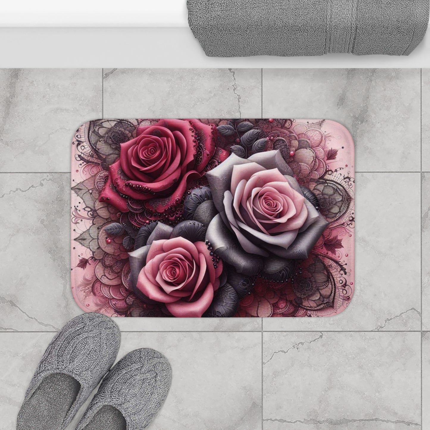 Bath Mat - Roses