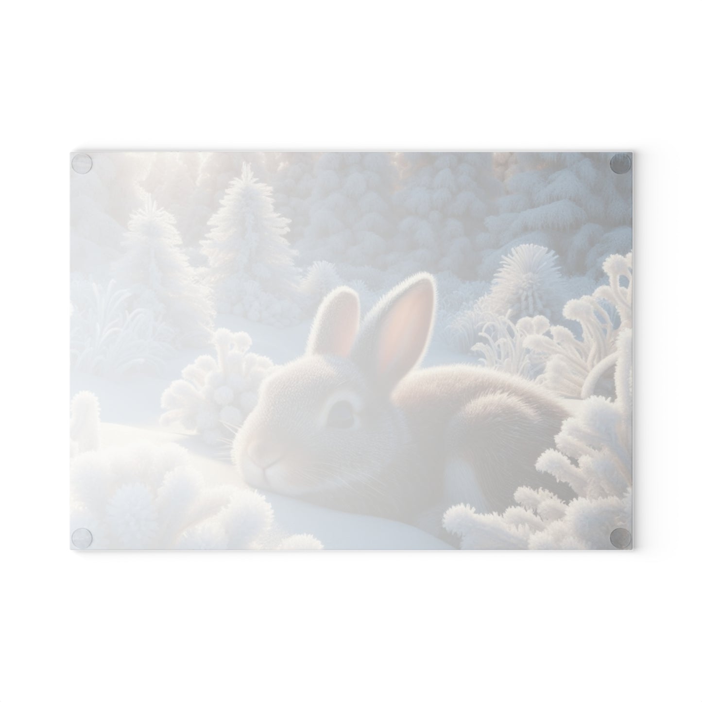 Glass Cutting Board - cottontail rabbit