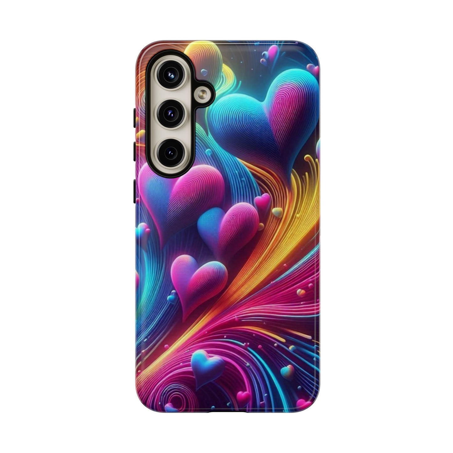 Phone Case - Floating Neon Hearts