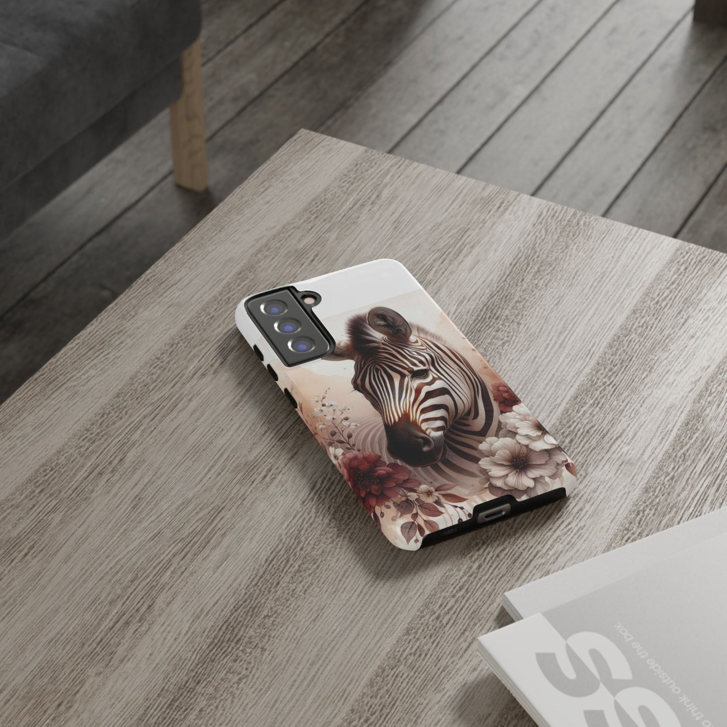 Phone Case Flower Frolicking Zebra Tough Case
