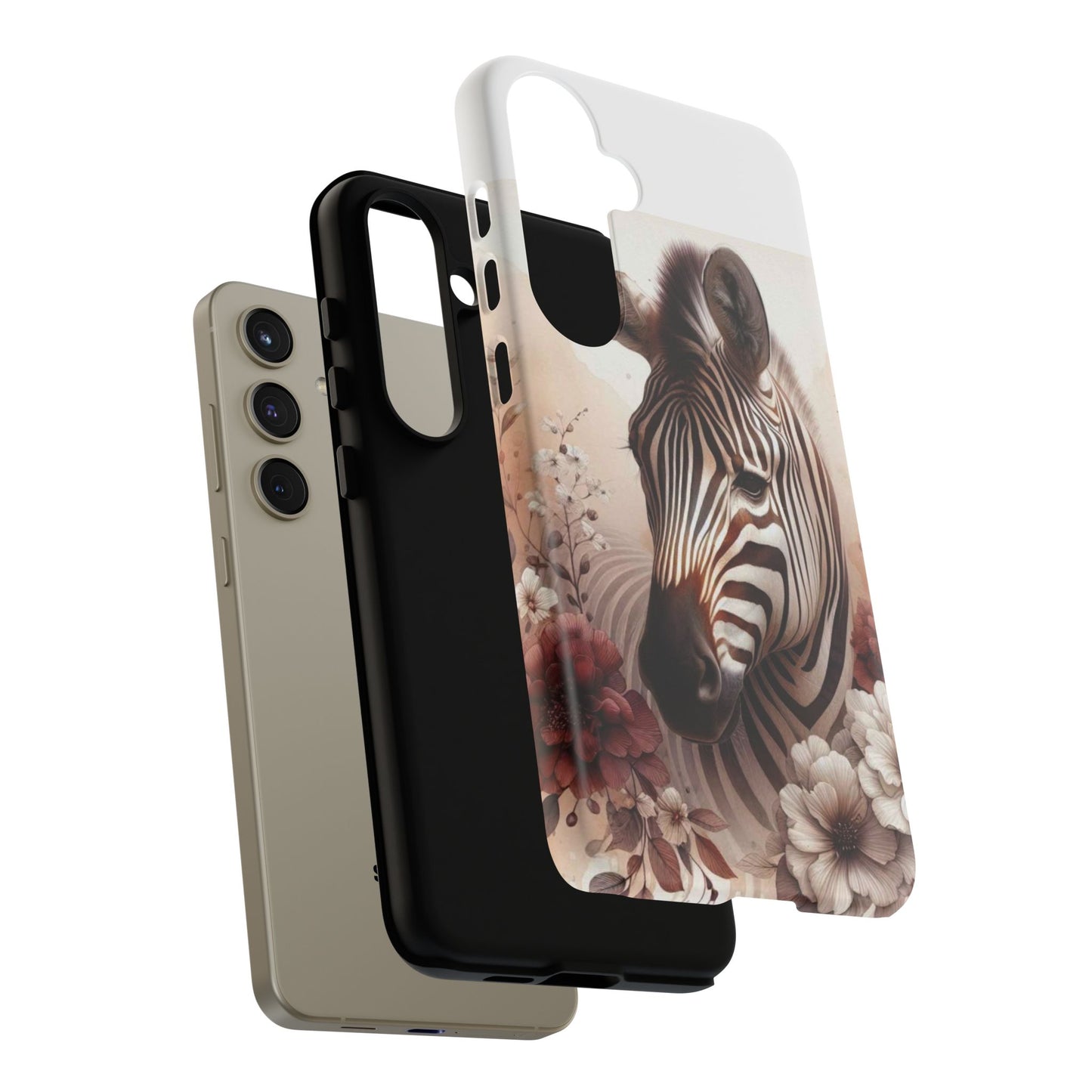 Phone Case Flower Frolicking Zebra Tough Case