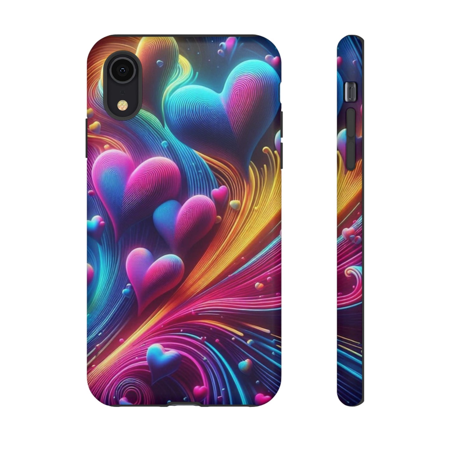 Phone Case - Floating Neon Hearts