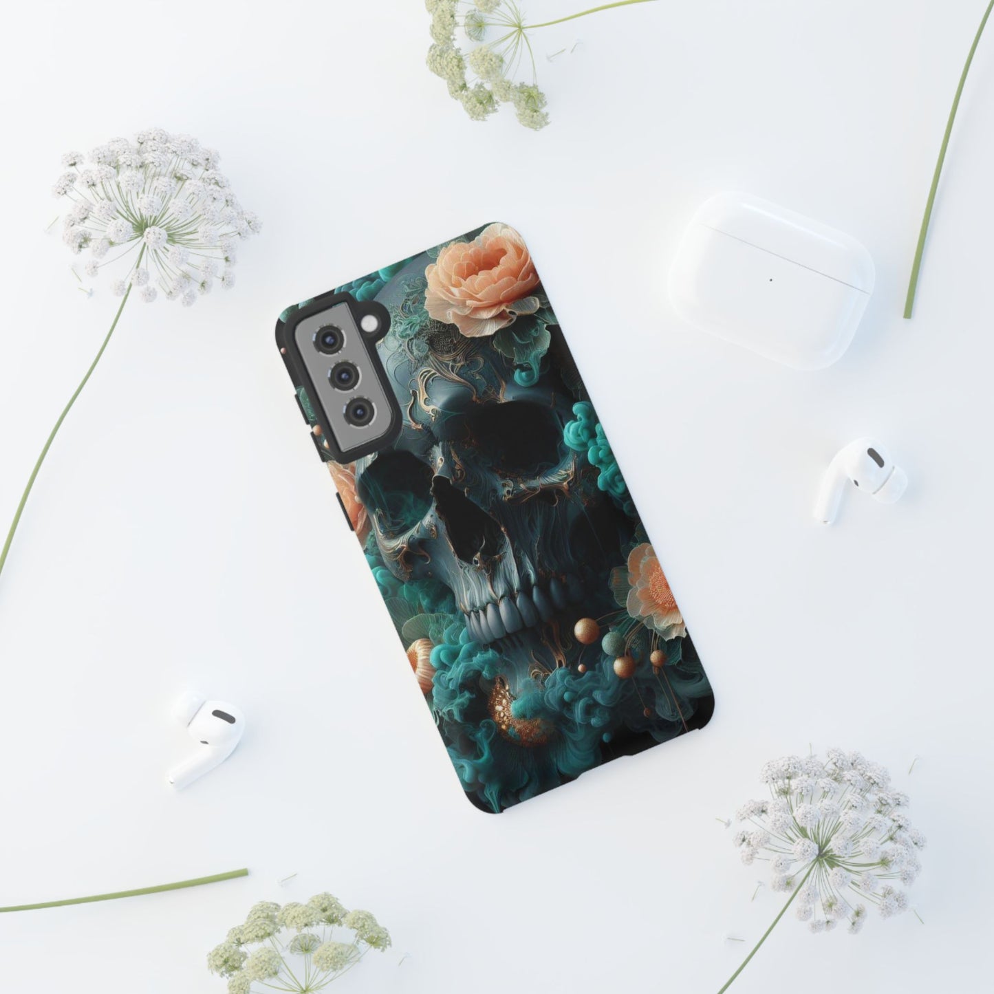 Tough Cases - teal skull