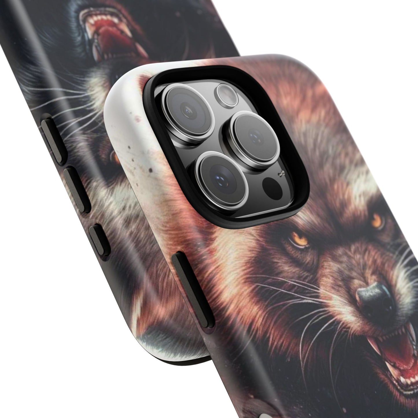 Wolverine snarling with claws out on a phone case.