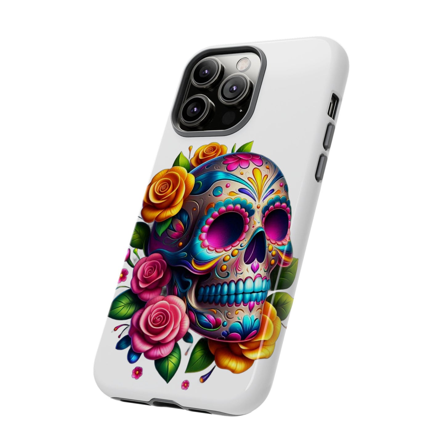 Phone Cases - Sugar Skull with Flowers Design
