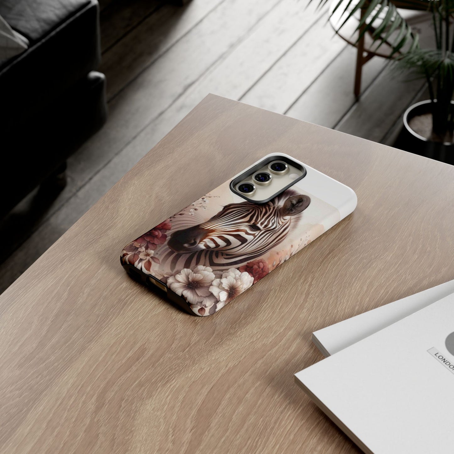 Phone Case Flower Frolicking Zebra Tough Case