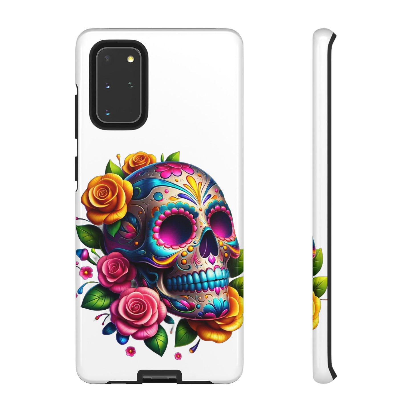 Phone Cases - Sugar Skull with Flowers Design