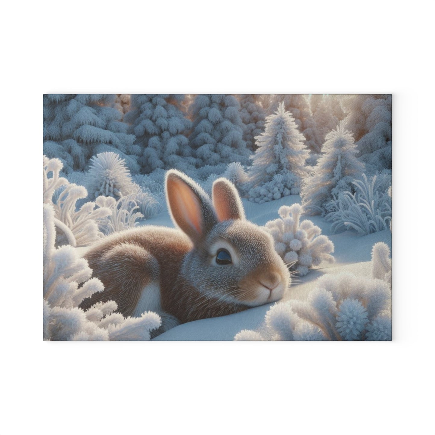 Glass Cutting Board - cottontail rabbit
