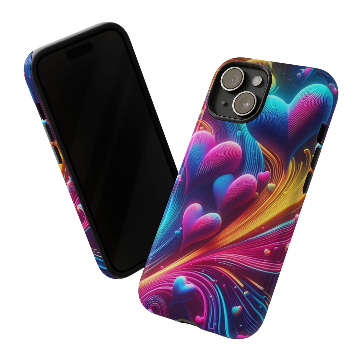 Phone Case - Floating Neon Hearts