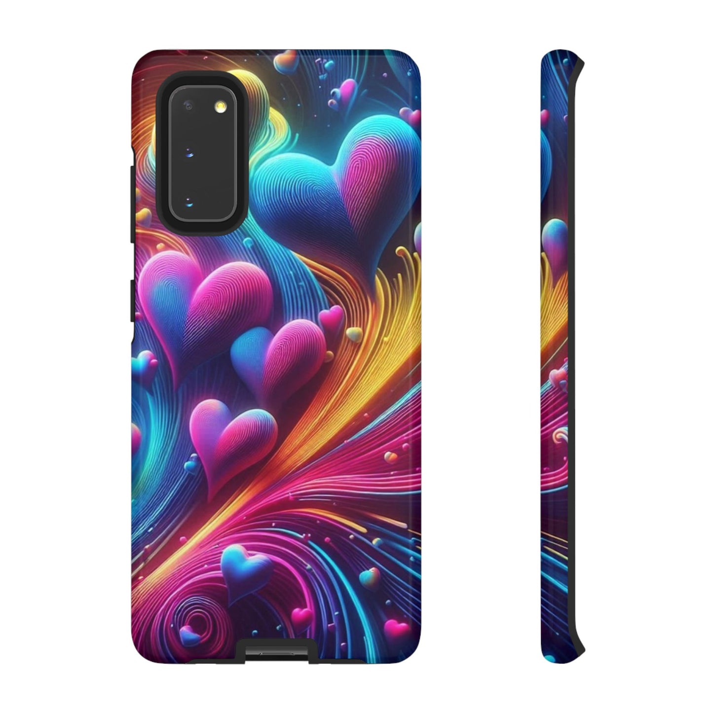 Phone Case - Floating Neon Hearts