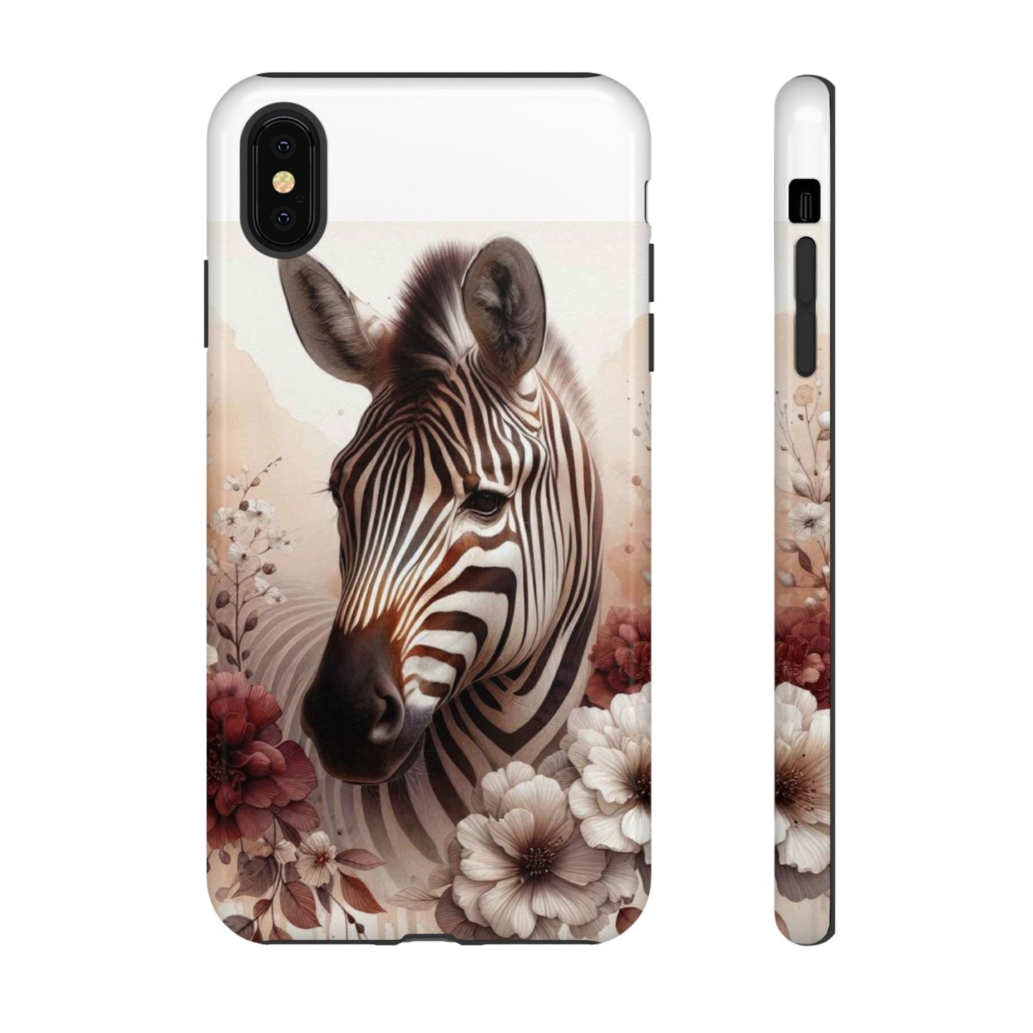 Phone Case Flower Frolicking Zebra Tough Case
