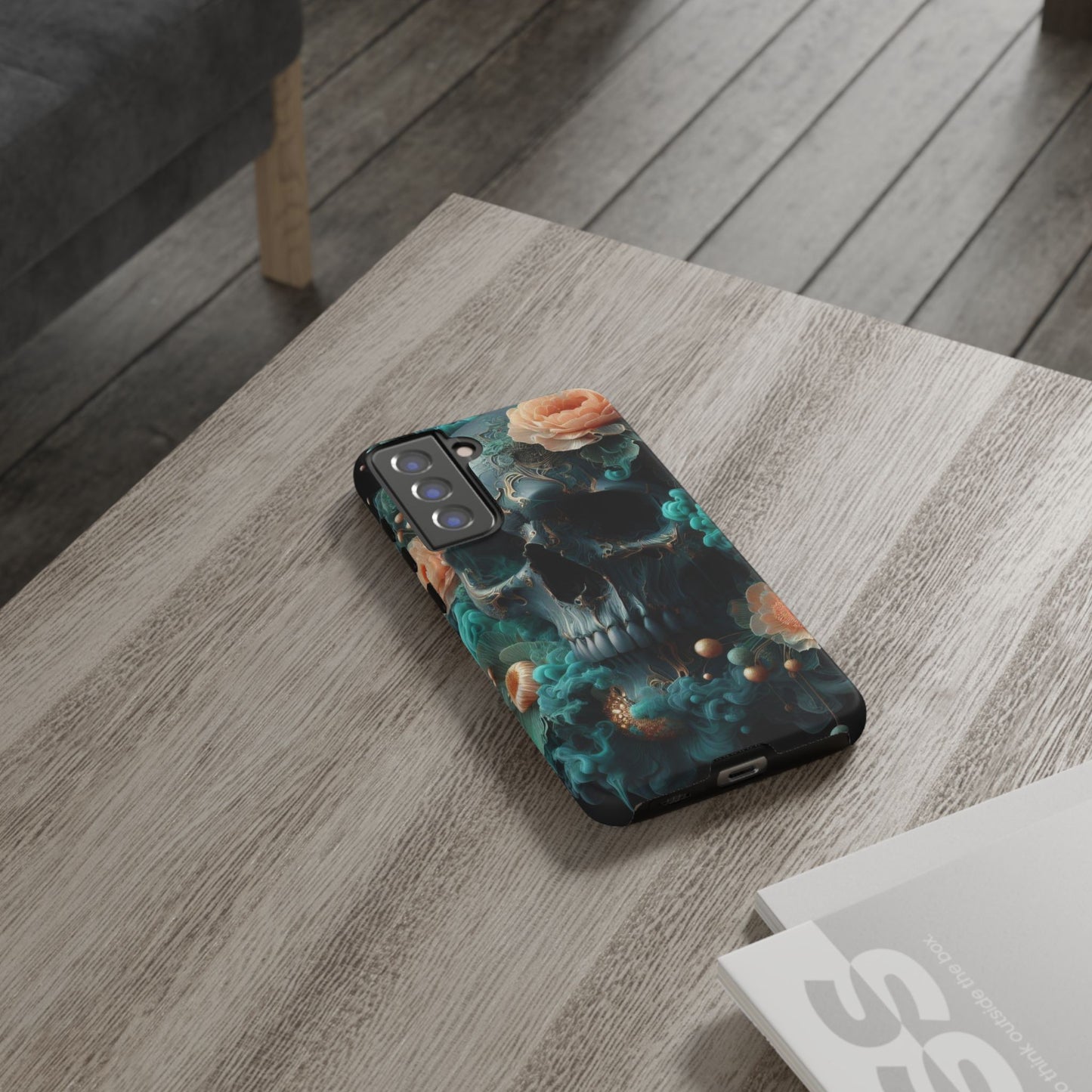 Tough Cases - teal skull