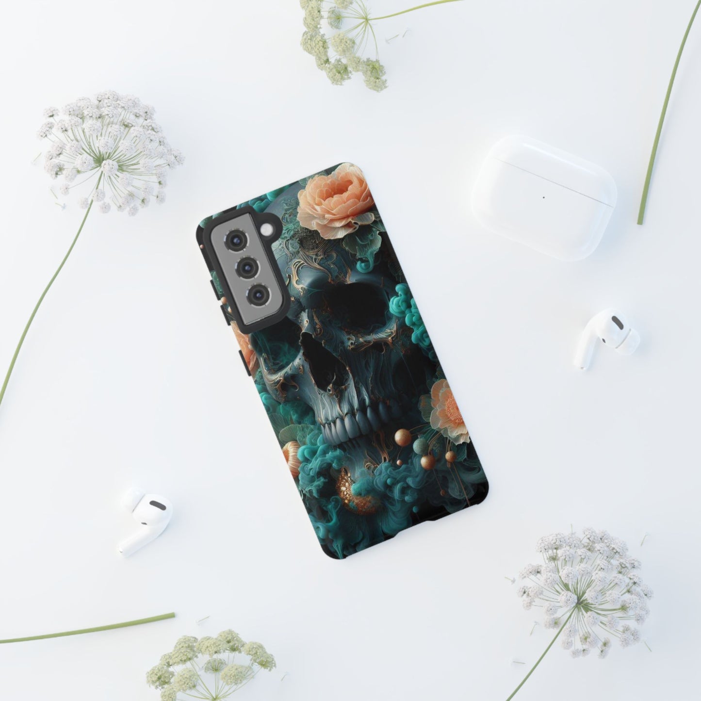 Tough Cases - teal skull